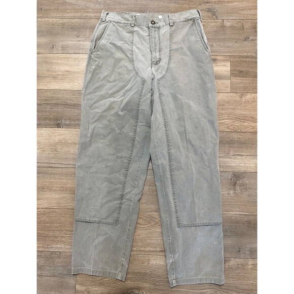Vintage Patagonia Men's 35X32 Double Knee Gray Straight Leg Canvas Cotton Pants - Picture 1 of 9